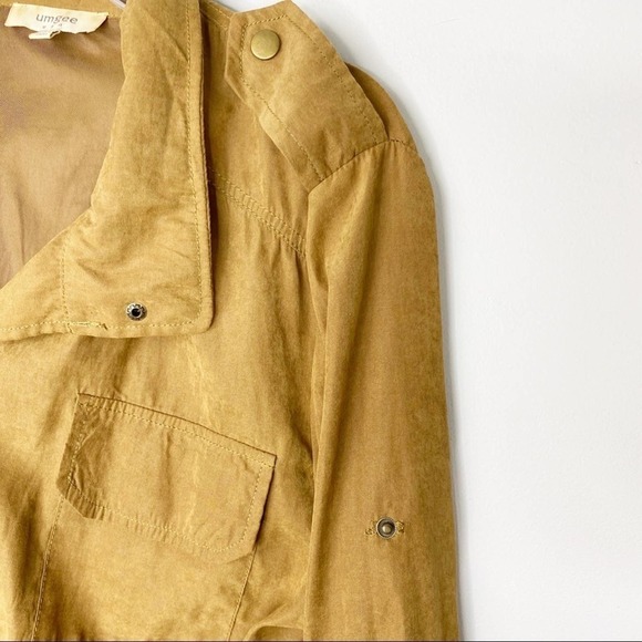 Umgee Golden Tan Cotton Blend Utility Jacket Size Medium - Picture 4 of 9